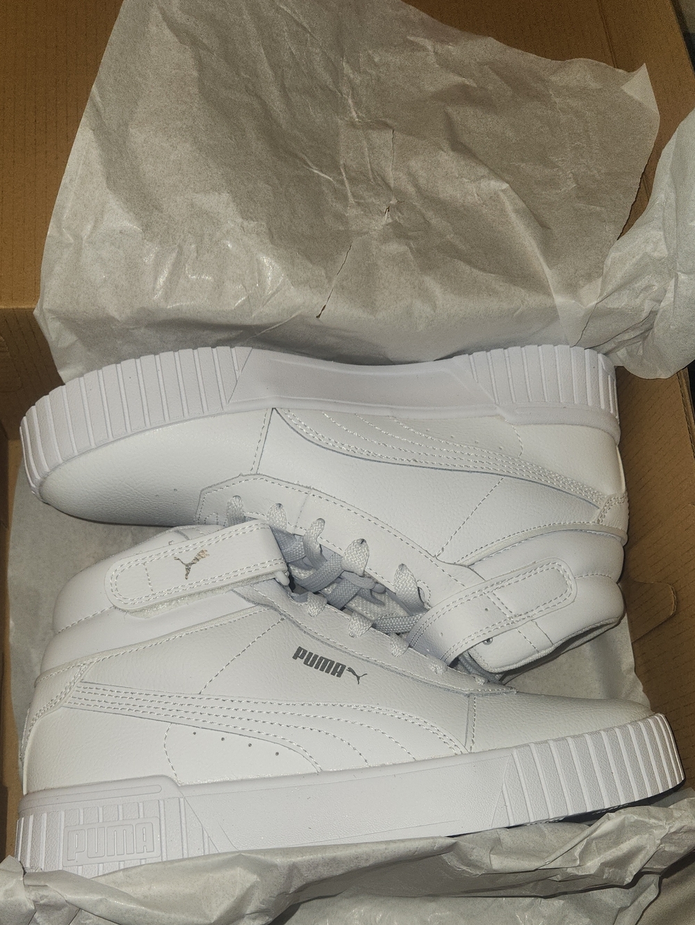 Puma All-White Platform Sneakers